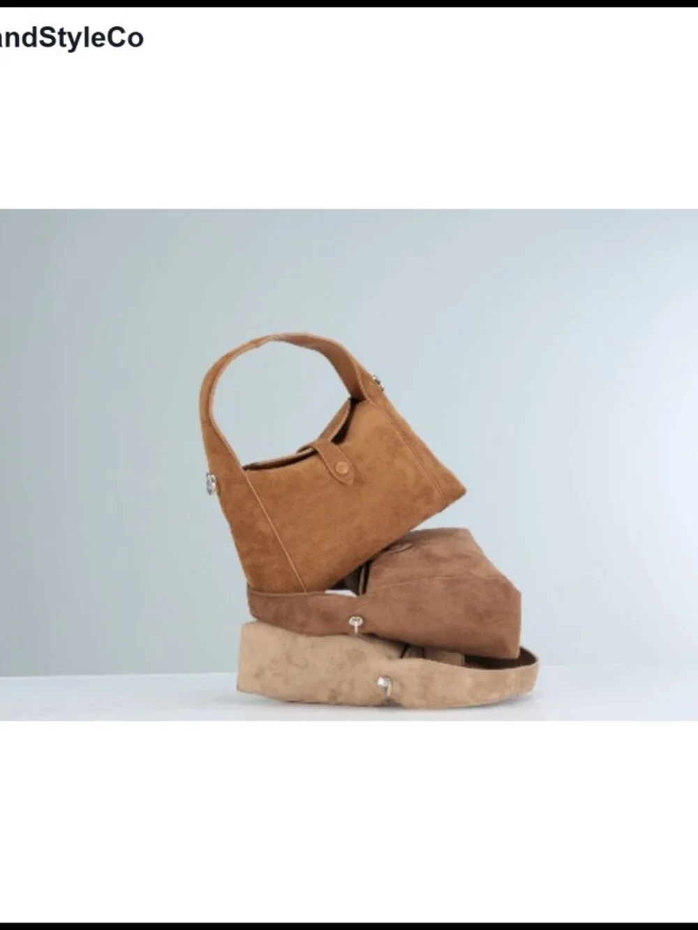 Faux Suede Half-Moon Hobo Bag Convertible Crossbody Tote with Detachable Strap
